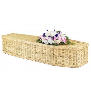 Autumn Gold Natural Creamy White Light Imperial Elite Wicker / Willow (Traditional) Coffin